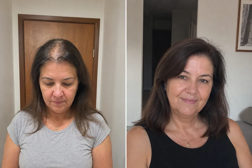Antes e depois enviado por Marcia Moura — sexto mês de uso
